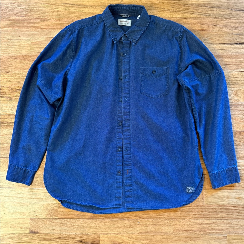 Dark Blue Casual Button Down Shirt